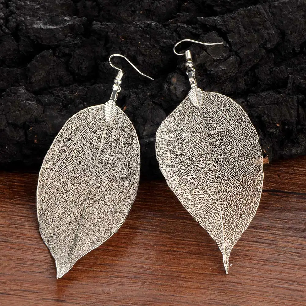 Bohemian Dangle Drop Long Earrings: Fashionable Leaf Design