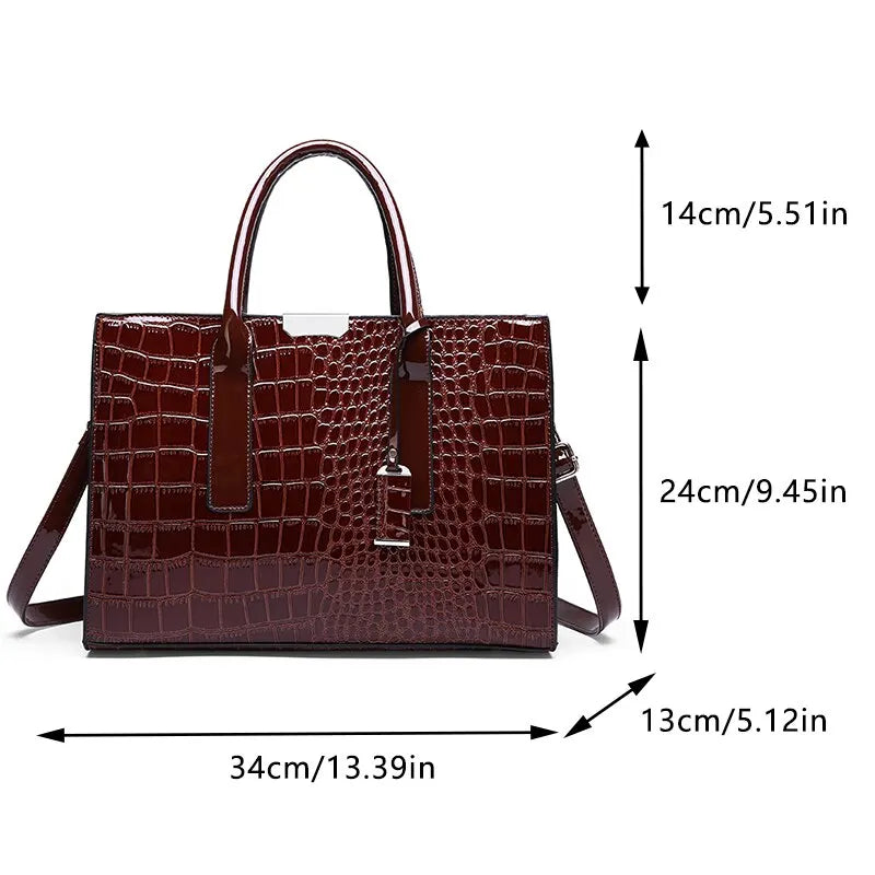 Crocodile Print Women's Handbags with Adjustable Strap, Top Handle, and Large Capacity – Perfect for Work, Travel, and Gifts