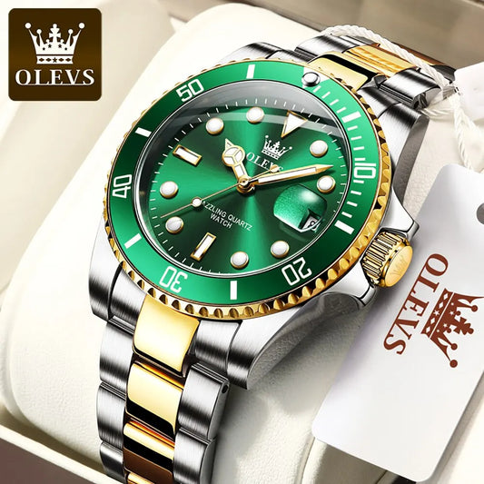 OLEVS Stainless Steel Classic Quartz Luxury Watch
