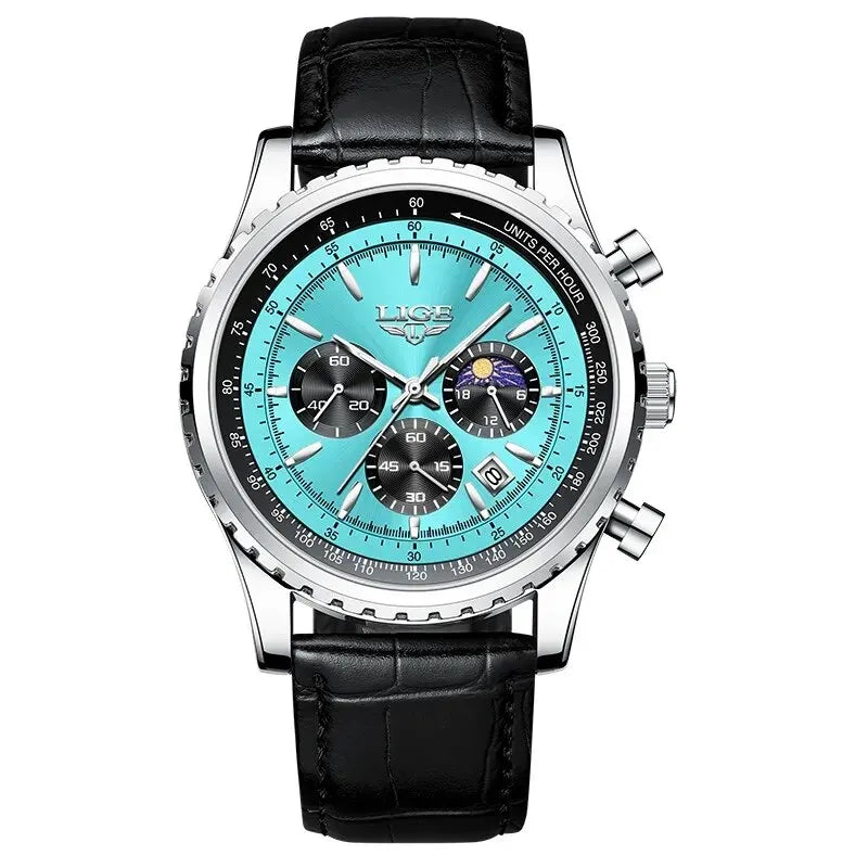 LIGE Quartz Chronograph Sport Wristwatch