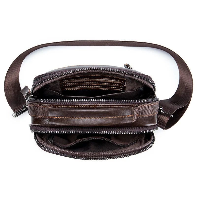 New Leisure Shoulder Bag for Men: Original Handbag with 100% Cowhide, Luxury Design, and Crossbody Messenger Style