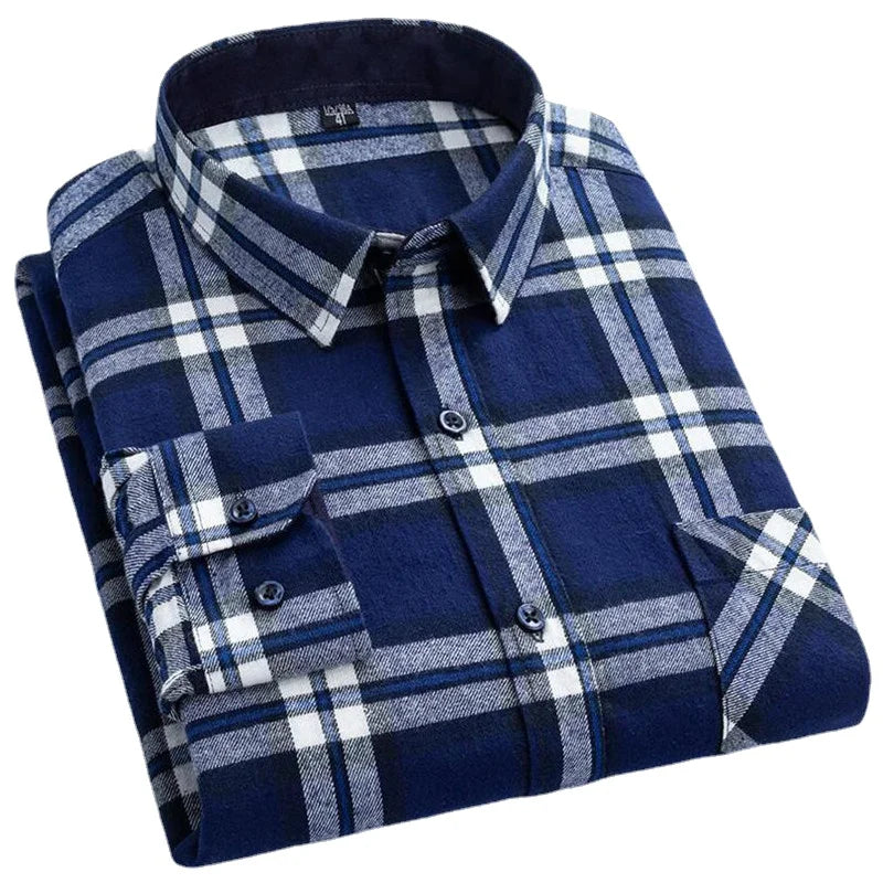 Yellow and Black Pure Cotton Plaid Men's Casual Shirt