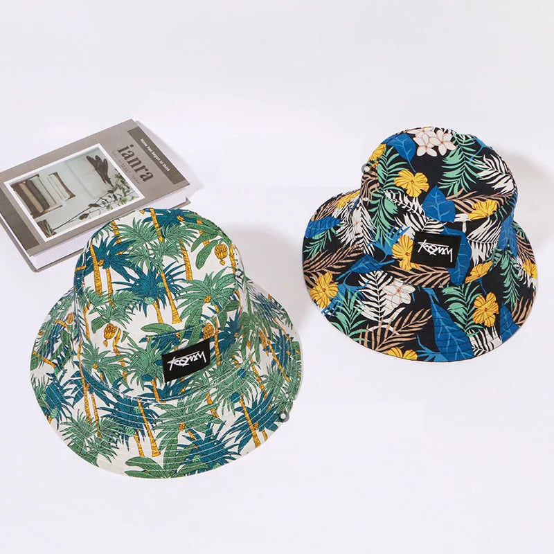 Casual Vibes: Reversible Hawaiian Design Bucket Hat for Men