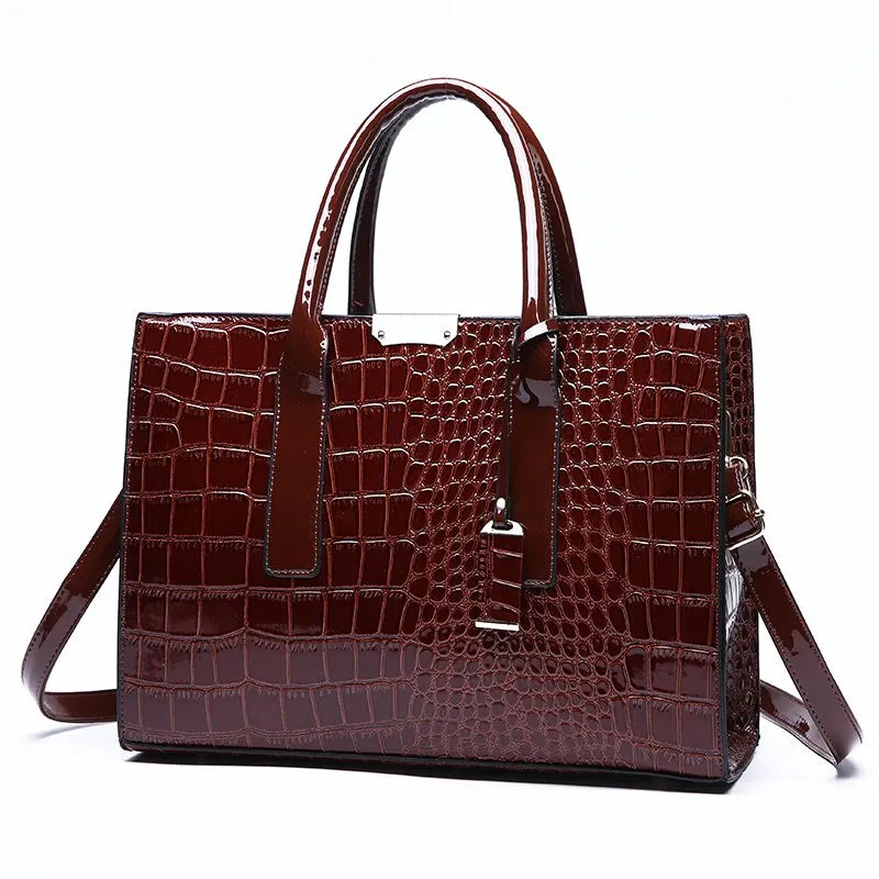 Crocodile Print Women's Handbags with Adjustable Strap, Top Handle, and Large Capacity – Perfect for Work, Travel, and Gifts