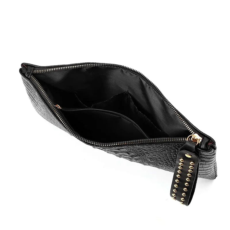 Fashionable Women's Leather Clutch: Elegant Evening Envelope Bag for Ladies