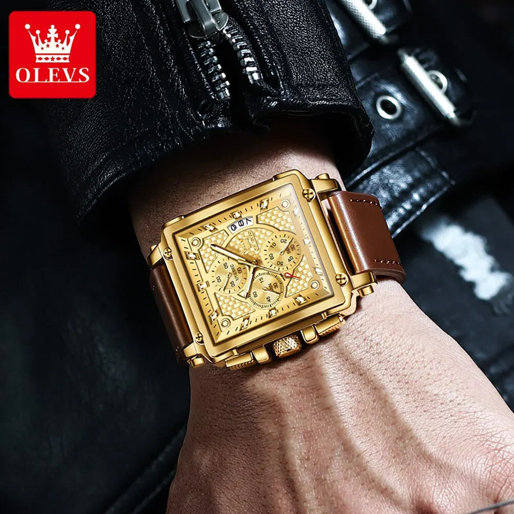 OLEVS Luxury Square Quartz Wrist Watch