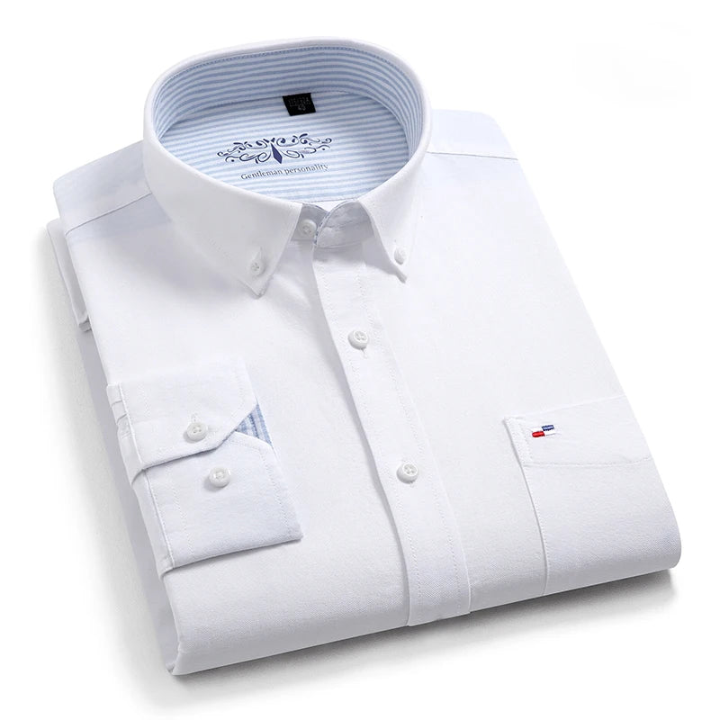 Pure Cotton White Washed Oxford Long Sleeve Shirt