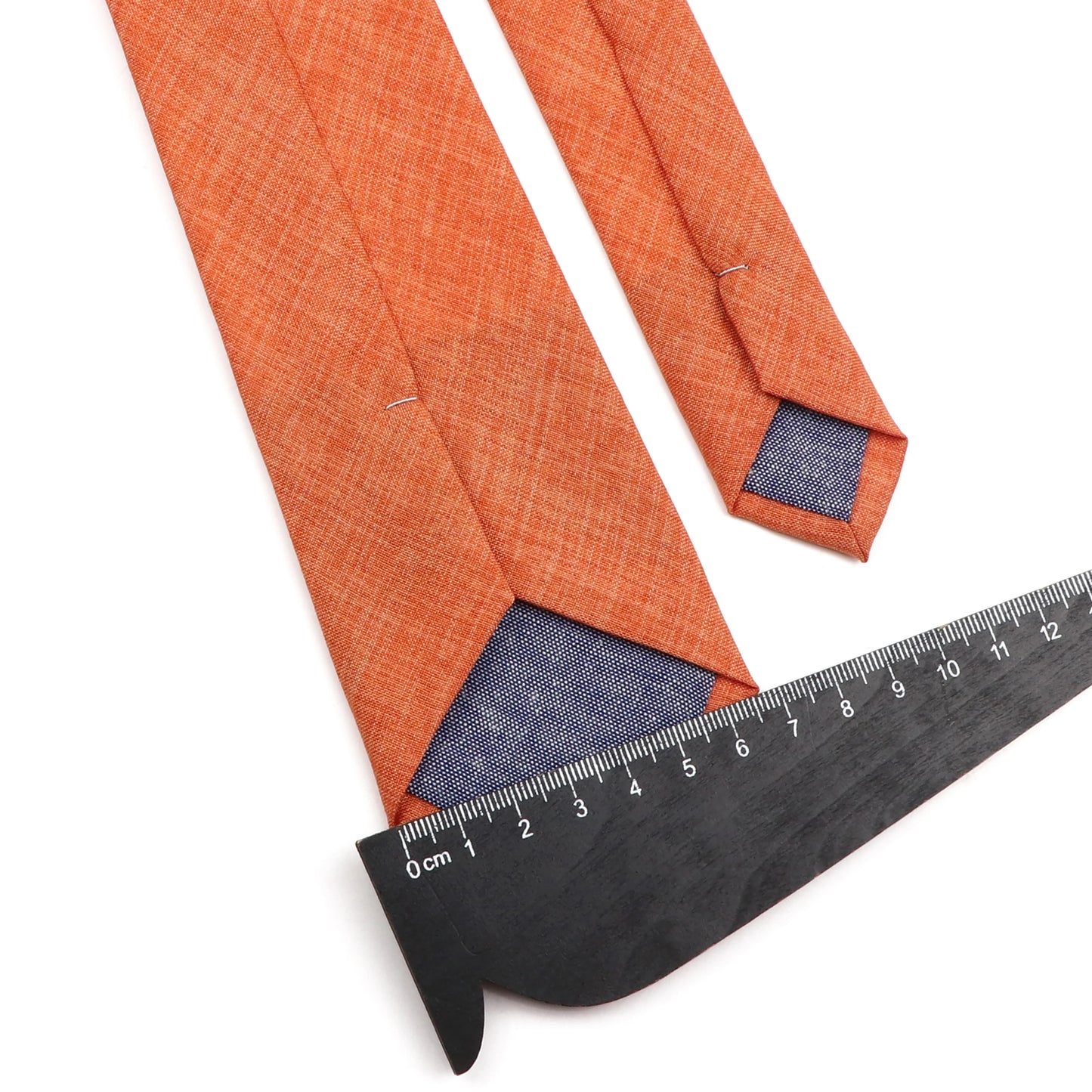 Casual Cotton Solid Color Necktie for Men: Narrow Collar, Slim, Skinny