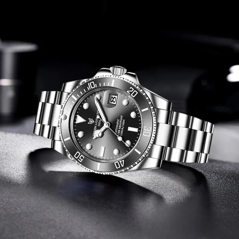 LIGE Luxury Automatic Stainless Steel Watch