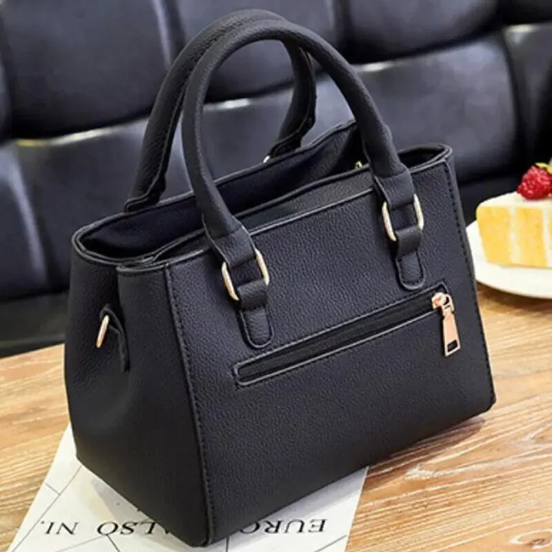 PU Leather Handbag for Women with Plush Tassel