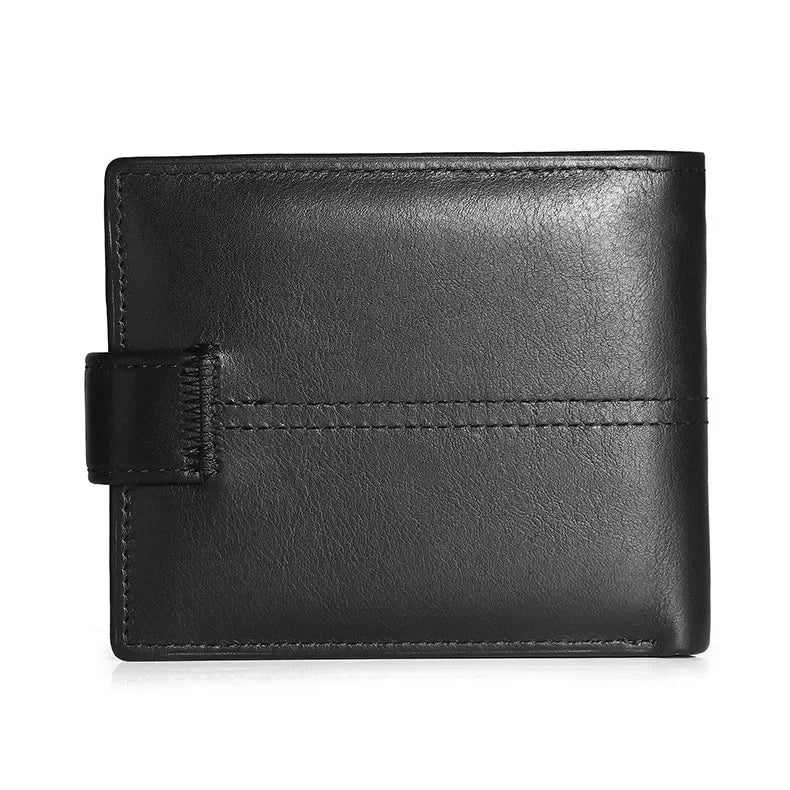 RFID Blocking Genuine Leather Wallet Men with Coin Pocket