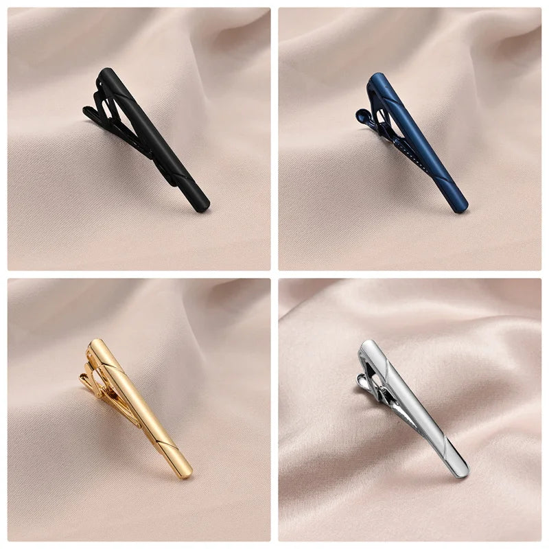 Set of 8 Metal Tie Clips with Gift Box: Wedding Gifts, Men's Luxury Jewelry, Business Accessories, Perfect Gift for Husband