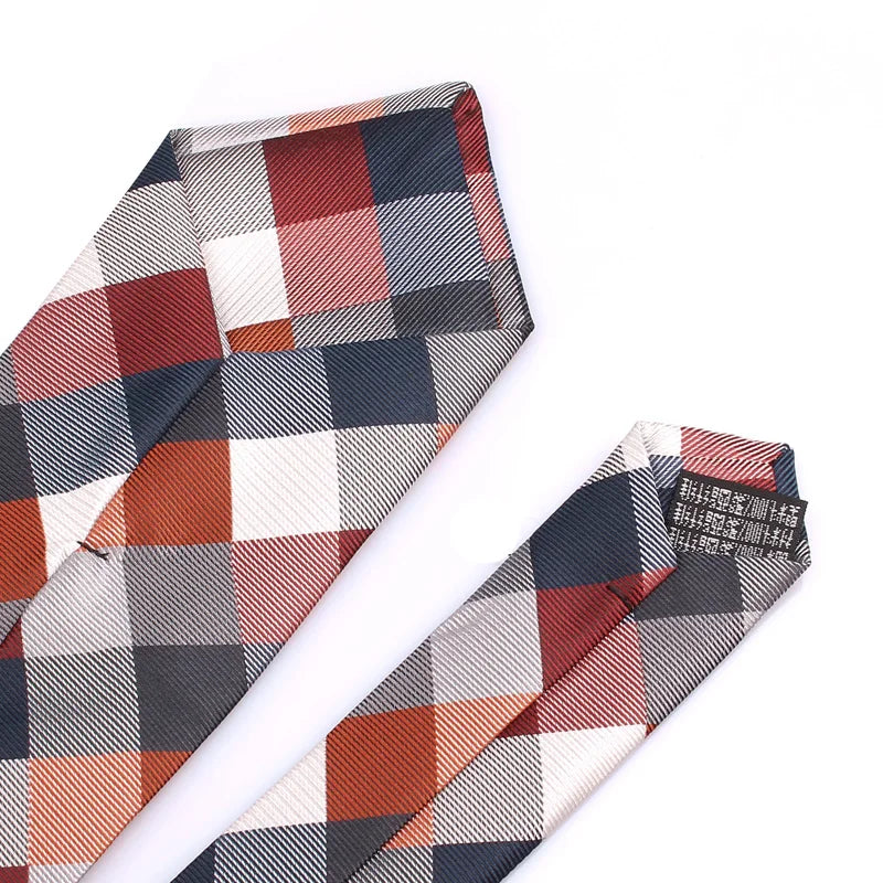 New Polyester Necktie for Men: Classic Checked Ties, Fashionable Neckwear for Wedding, Business, and Suit Attire