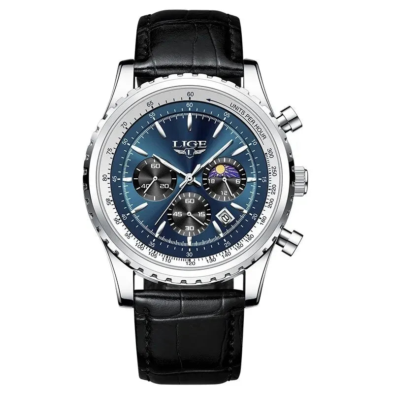 LIGE Quartz Chronograph Sport Wristwatch