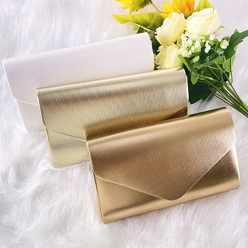 Gold Chain Evening Clutch for Women: Versatile Envelope Style, Ideal for Daily Use, Weddings, and Parties