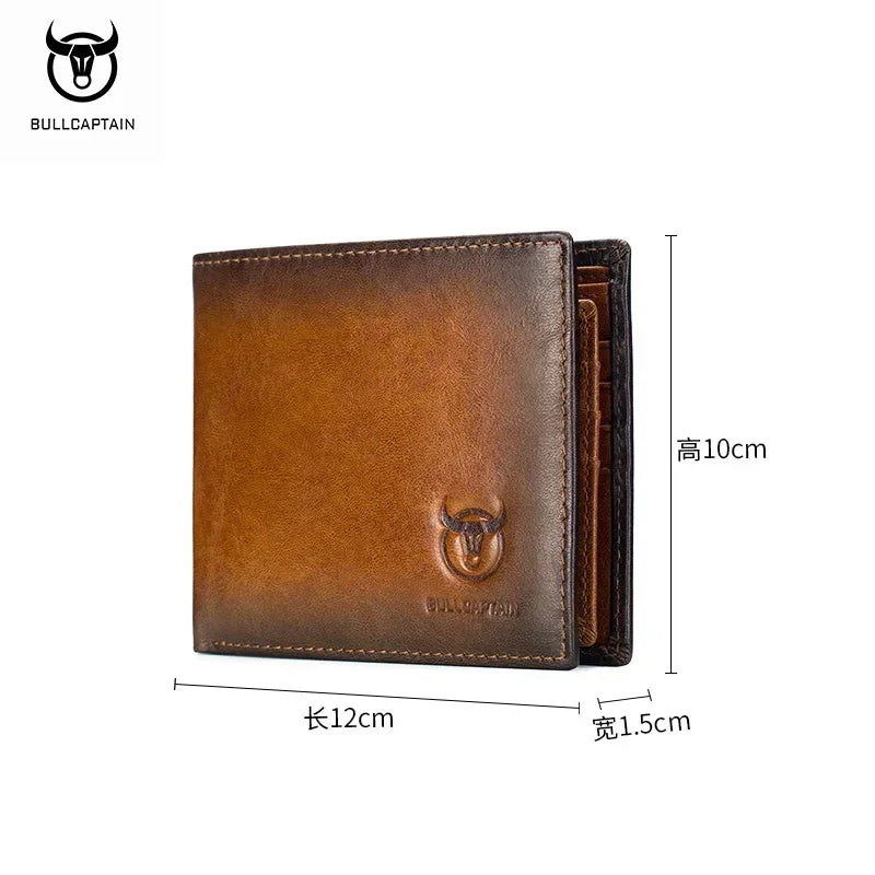 BULLCAPTAIN Men's Genuine Leather Wallet