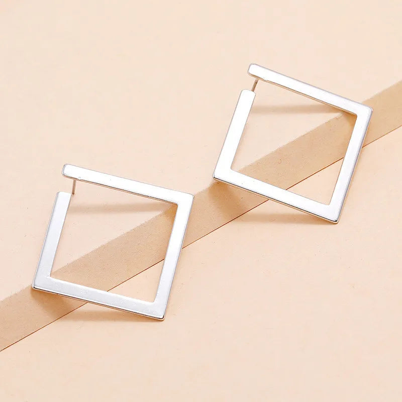 Retro Minimalist Square Earrings