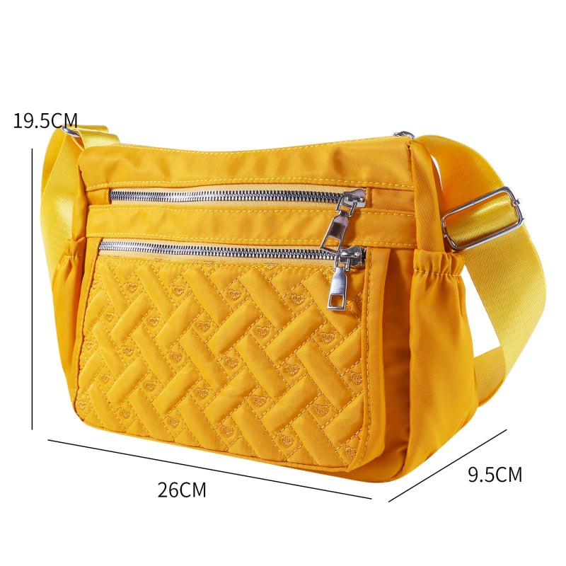 Women's Multi-Layer Nylon Shoulder Handbag – Casual Everyday Bag