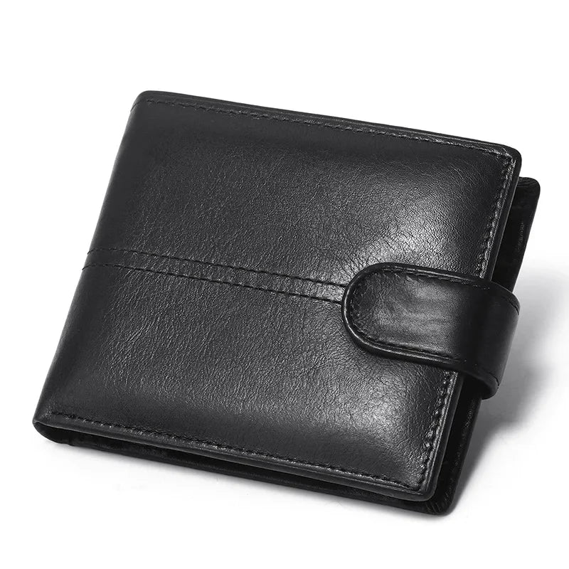 RFID Blocking Genuine Leather Wallet Men with Coin Pocket