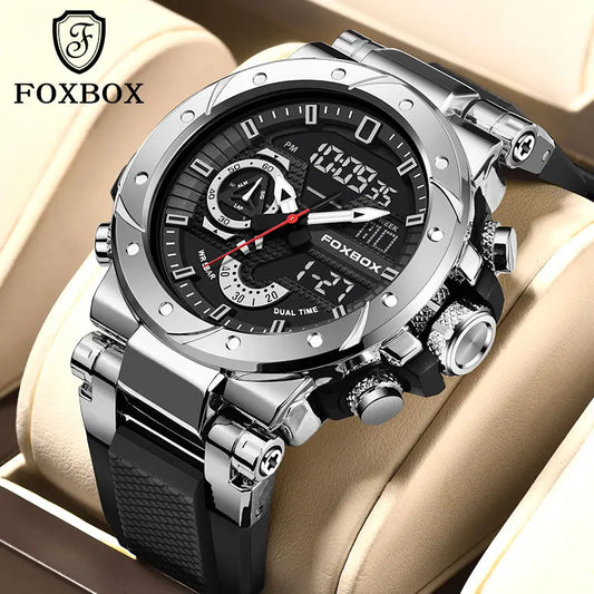 FOXBOX Silicone Strap Military Wristwatch