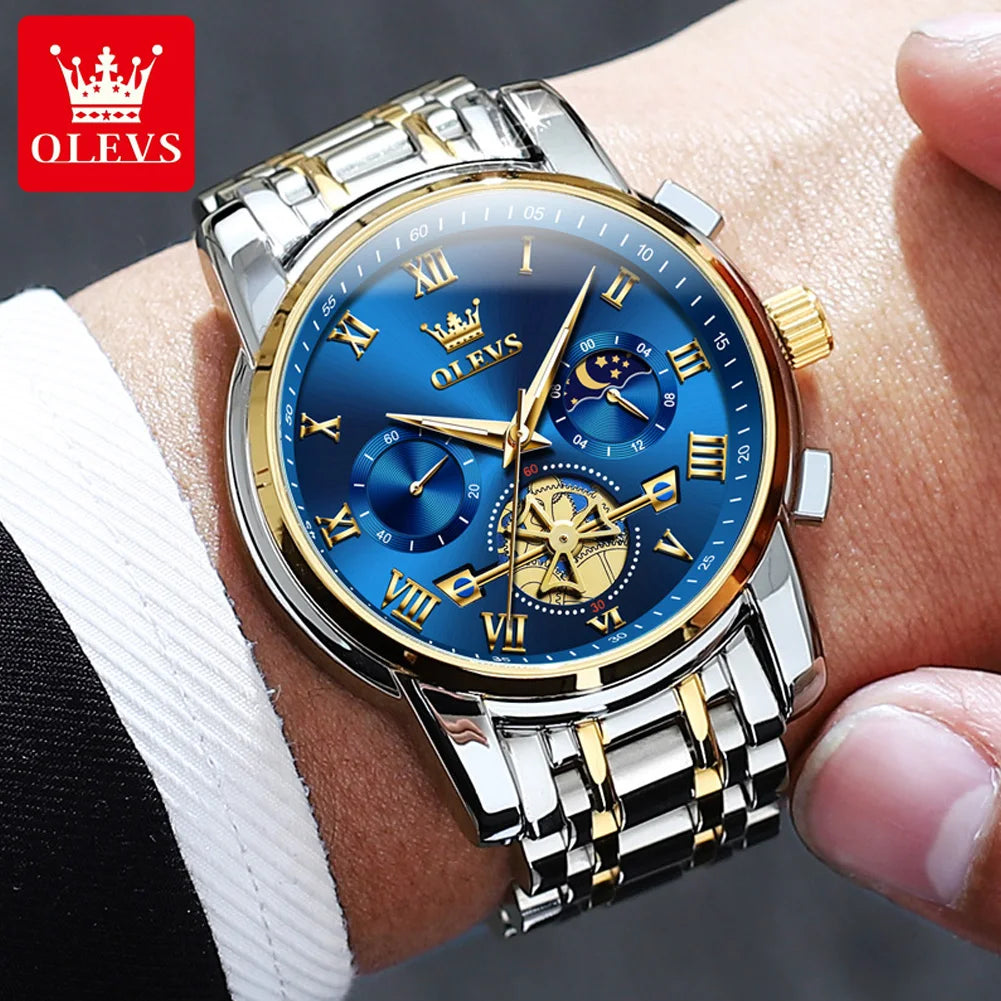 OLEVS Classic Roman Scale Dial Original Quartz Luxury Wrist Watch