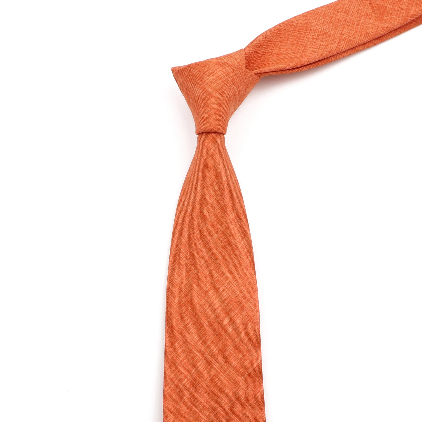 Casual Cotton Solid Color Necktie for Men: Narrow Collar, Slim, Skinny