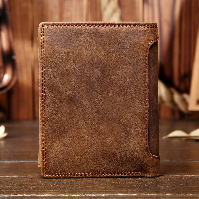 Genuine Leather Men's Wallet with Coin Pocket