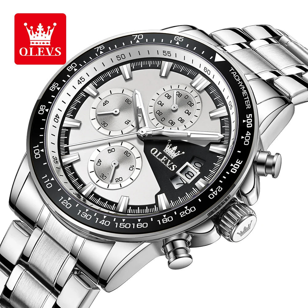 OLEVS Original Multi-function Chronograph Stainless Steel Waterproof Wristwatch