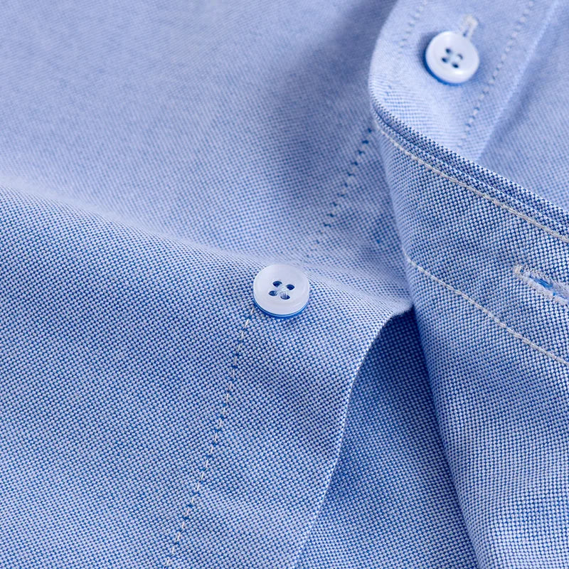 Pure Cotton Sky Blue Washed Oxford Long Sleeve Shirt