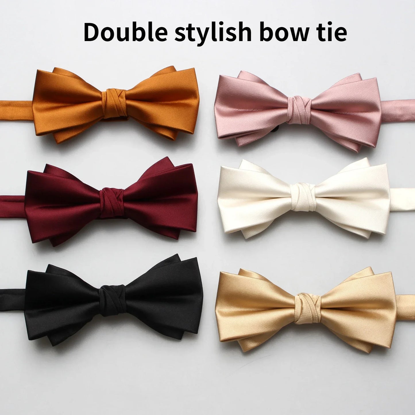 Men's Silk Double-Style Bow Tie: Versatile and Adjustable