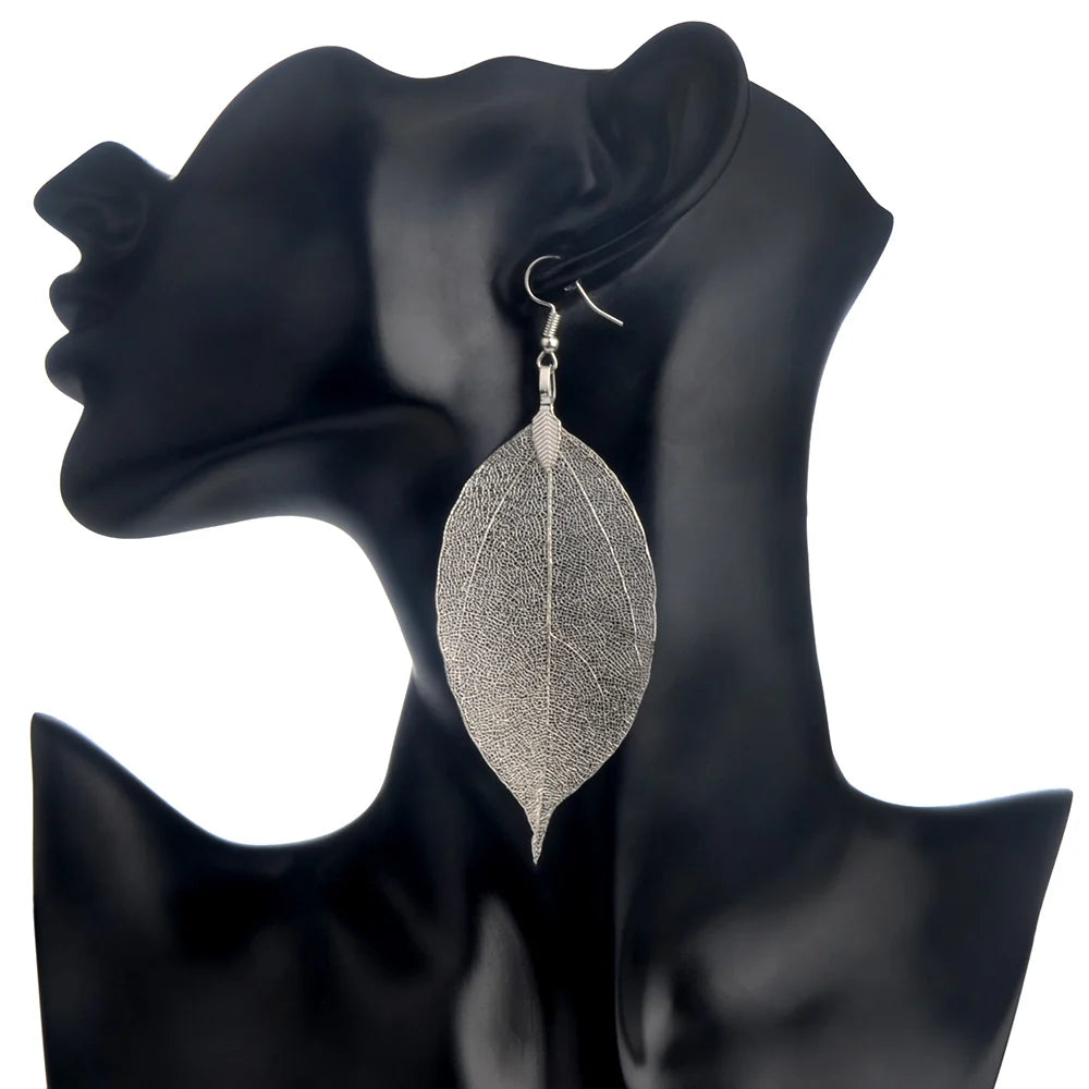 Bohemian Dangle Drop Long Earrings: Fashionable Leaf Design