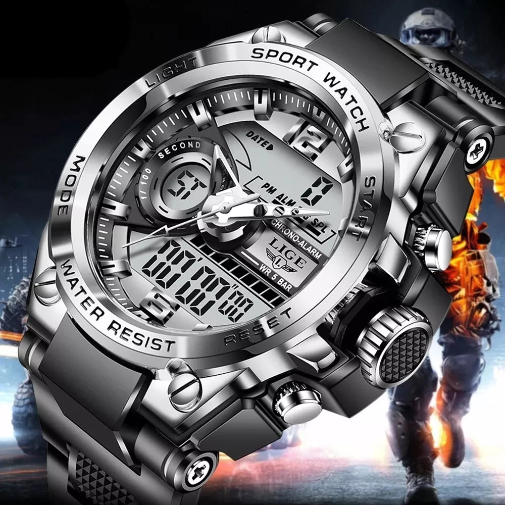 LIGE Digital 50m Waterproof Sports Watch