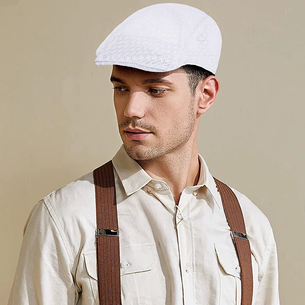 Men's Summer Breathable Newsboy Hat: Soft Cotton and Linen, Windproof Street Newsboy Hat with a Retro Vibe