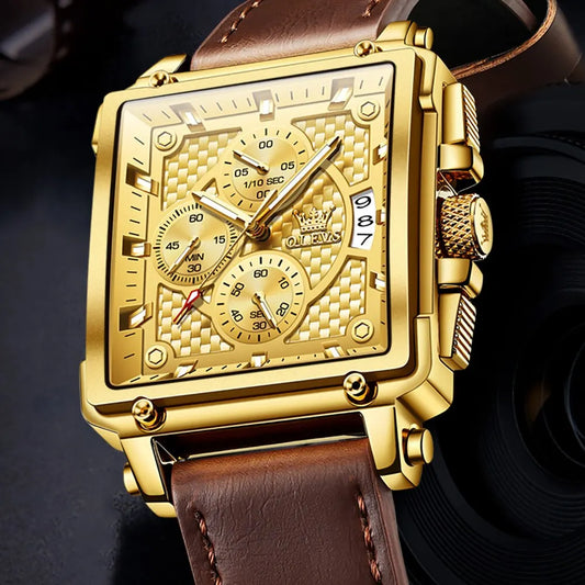 OLEVS Luxury Square Quartz Wrist Watch