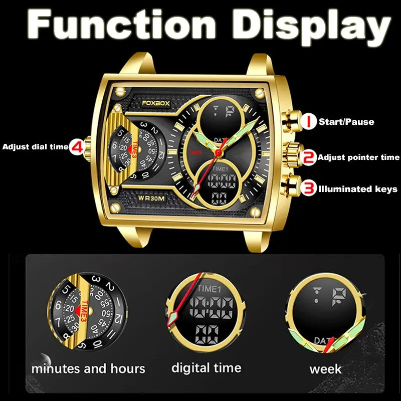 Foxbox Square Dual Display Watch