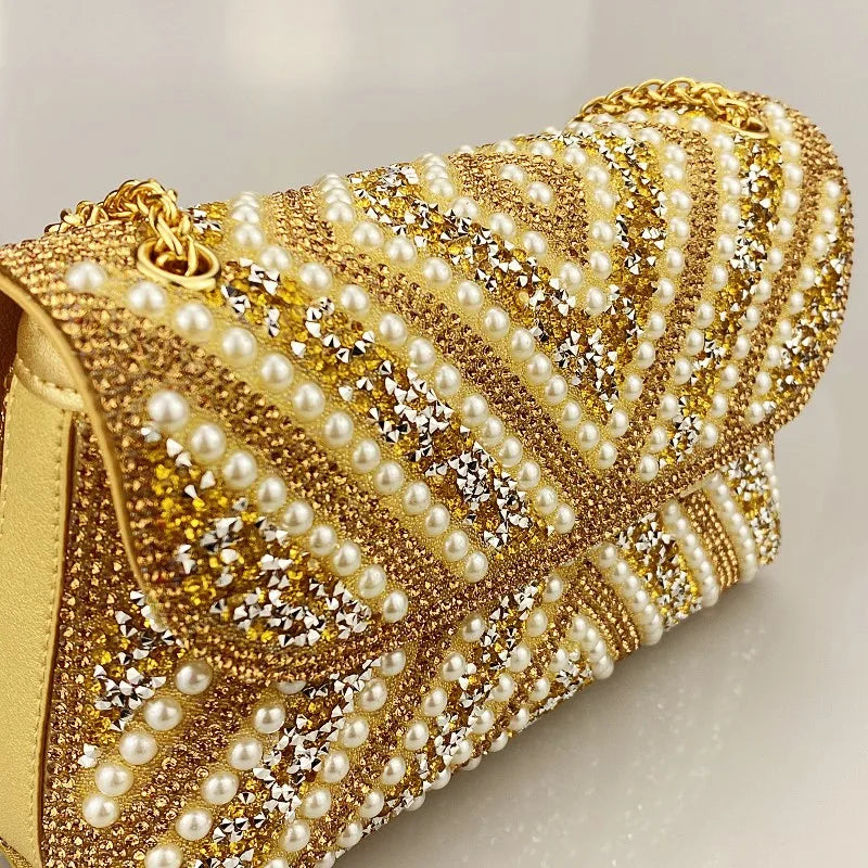 Exquisite Luxury Designer Clutch: High-Quality Pearl Evening Purse