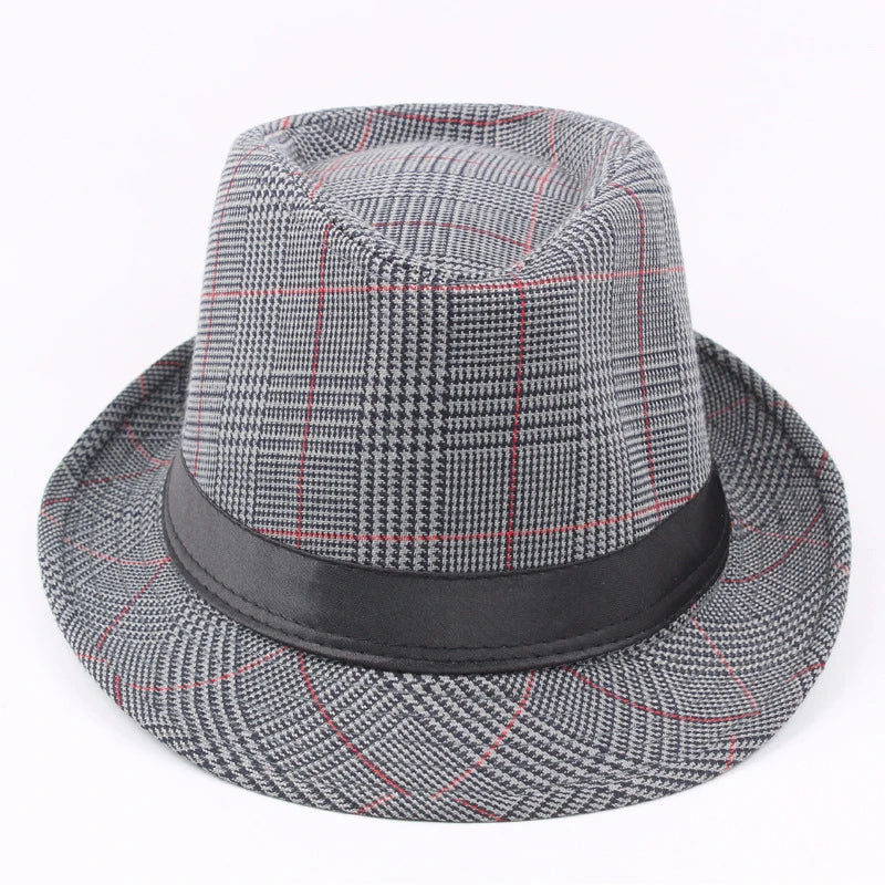 Vintage Men's Fedoras Hat: Plaids Printed Panama Beach Cap in Classic Multicolor for Men