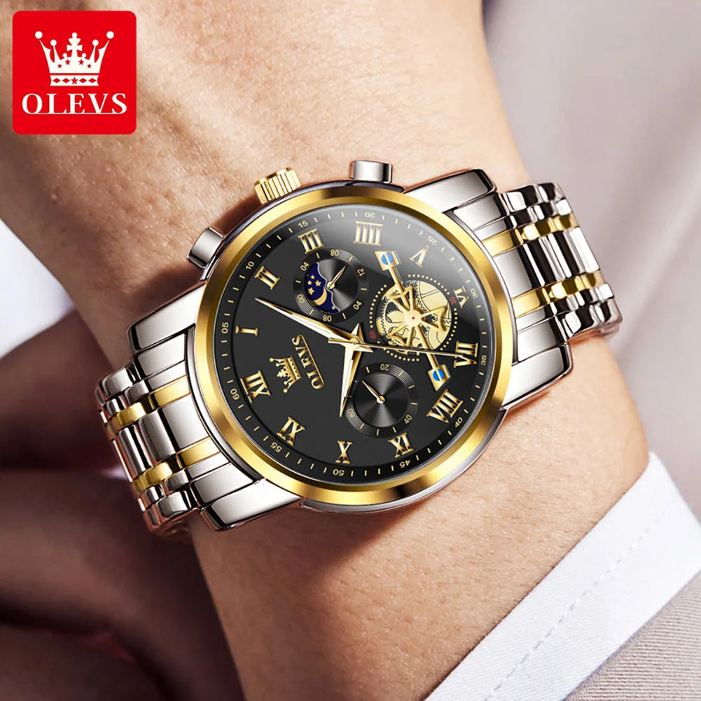 OLEVS Classic Roman Scale Dial Original Quartz Luxury Wrist Watch