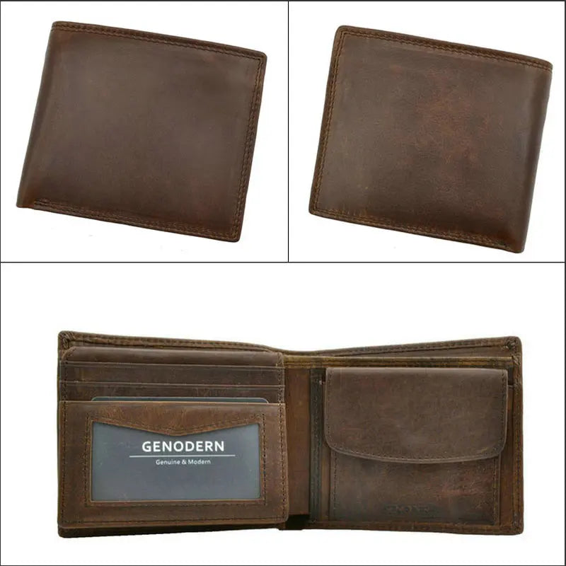 RFID Blocking Genuine Leather Men's Wallet with Card Holders