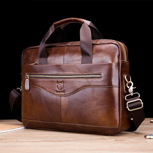 Men's Real Cowhide Leather Vintage Briefcase: Fashionable Messenger Bag/Business Bag