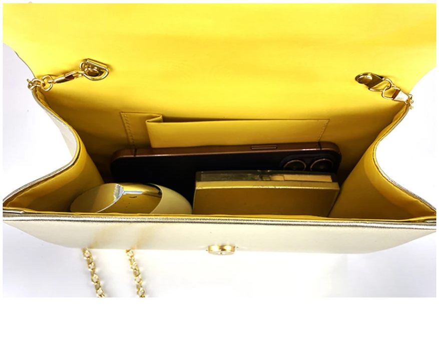 Gold Chain Evening Clutch for Women: Versatile Envelope Style, Ideal for Daily Use, Weddings, and Parties