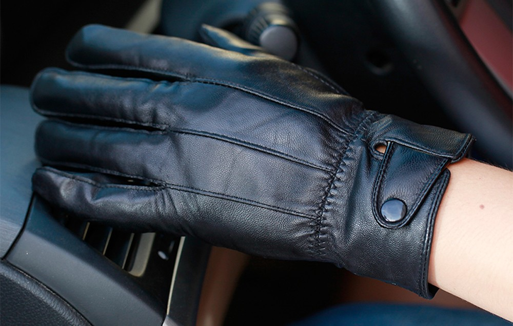Men Genuine Leather Sheepskin Gloves