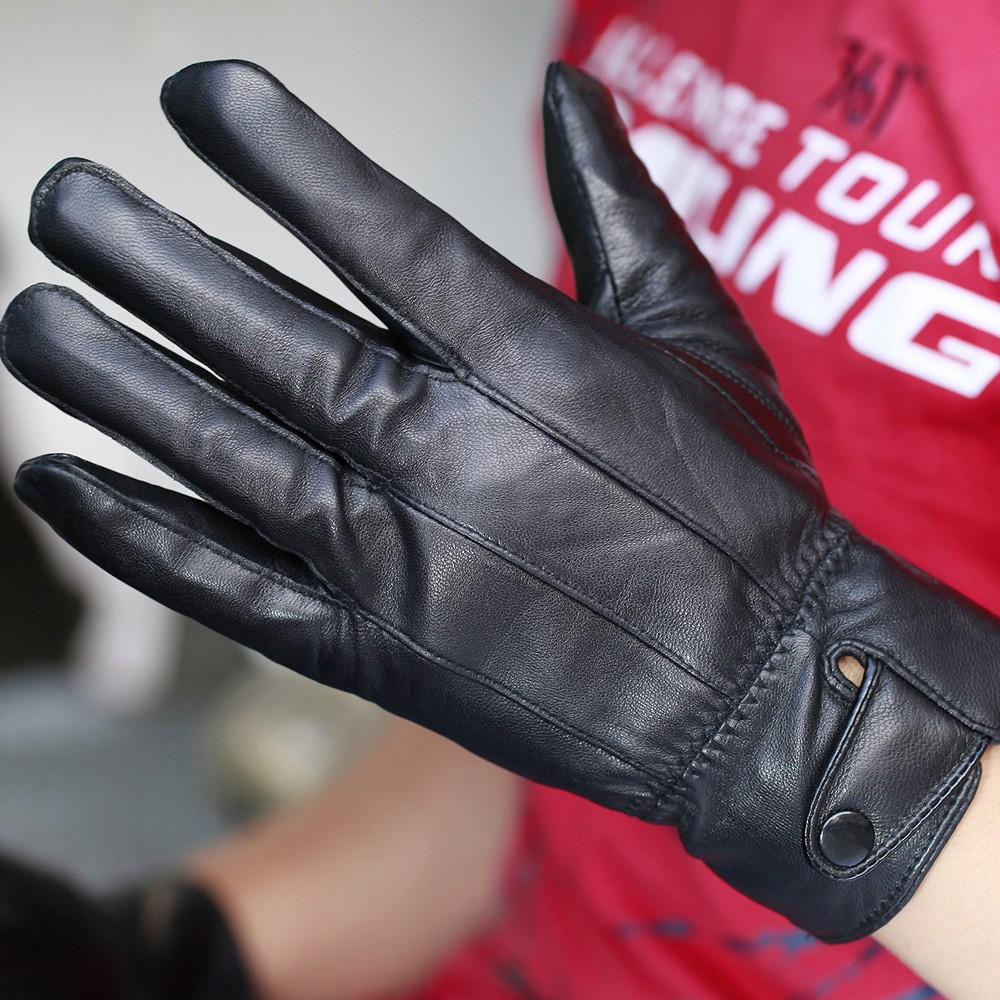 Men Genuine Leather Sheepskin Gloves