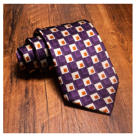 Silk Geometric Squared Tie