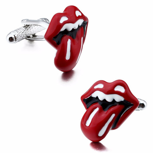 Red Color Big Mouth Novelty Cufflinks