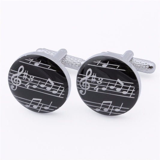 Round Music Notes Cufflinks