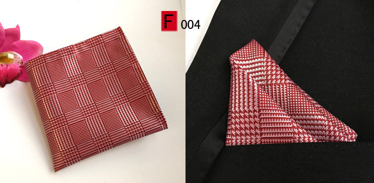 Men's Stripe Plaid Silk Handkerchief
