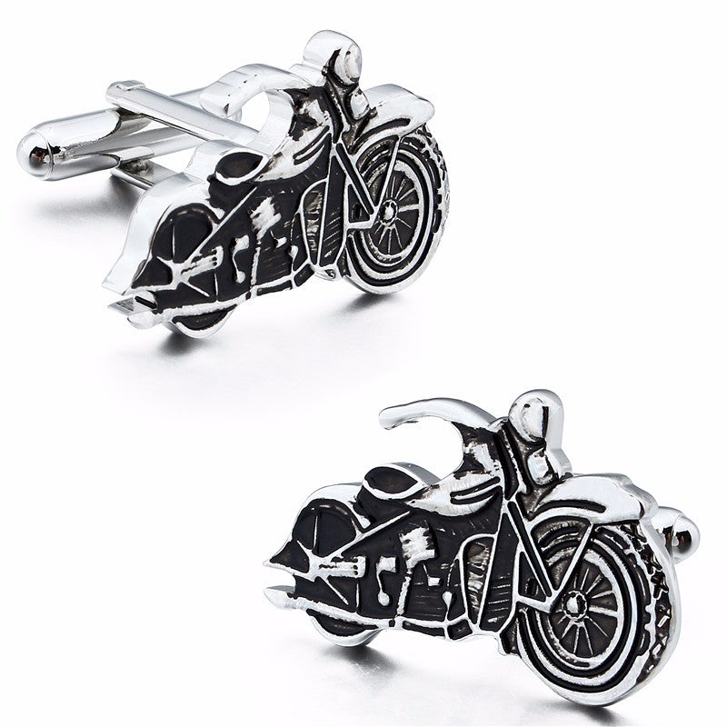 Matte Black Motorcycle Cufflinks