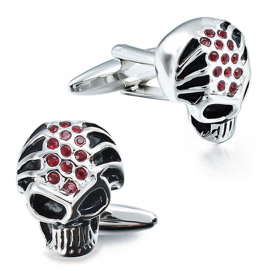 Red Crystal Skull Cufflinks