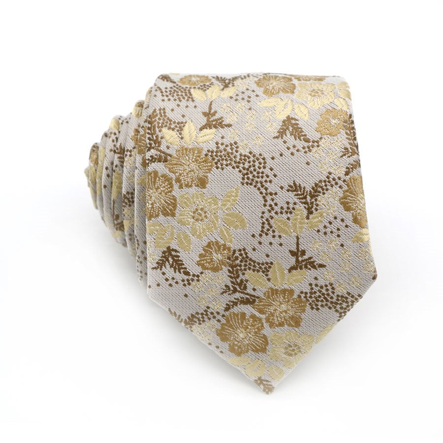 Vintage Flower Tie Handkerchief Cufflink